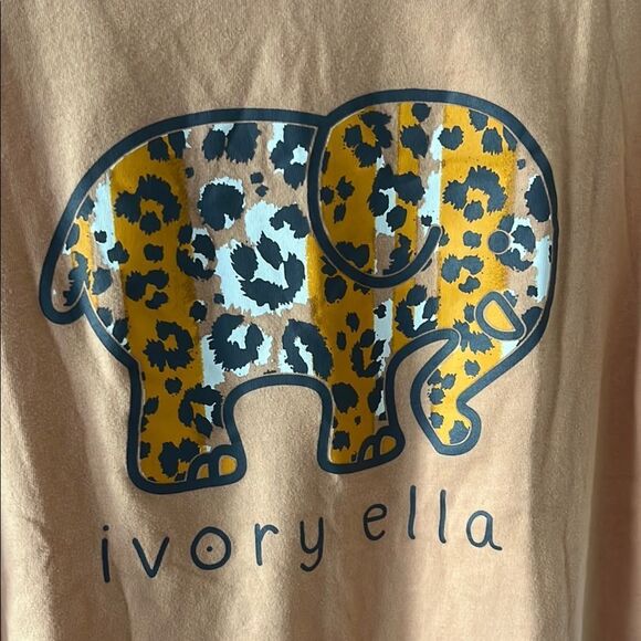 Woman’s Orange T-Shirt Ivory Ella Animal print Elephant - Picture 1 of 4